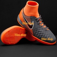 รองเท้าสตั๊ด NIKE Jr Obra X 2 Academy DF IC ของแท้ สีเทาส้ม ไซส์ 36 แบรนด์แท้shop 100% น้ำหนักเบาใส่