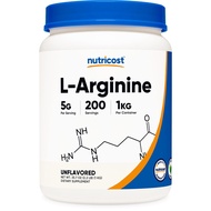 Nutricost L-Arginine Powder 1KG - Pure L-Arginine, 5g Per Serving