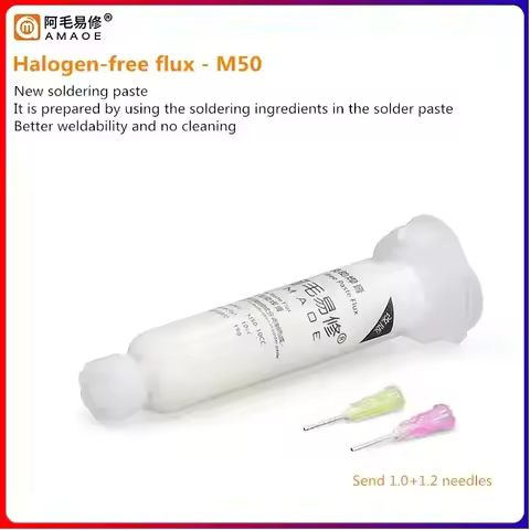 10CC AMAOE M50 Solder Flux Syringe Soldering Paste Welding Flux with 2 Needle For Phone Reair