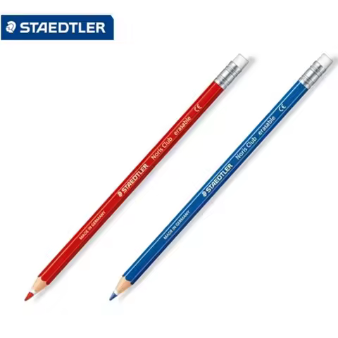 2 Pcs/Lot STAEDTLER 14450 Colored Pencils Pencil + Rubber Anime / Graffiti / Red Blue Pencil Wholesa
