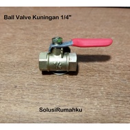 [ Jku ] Brass Ball Valve 1/4" FXF DRAT IN 2 SIDES / Stop Air Faucet