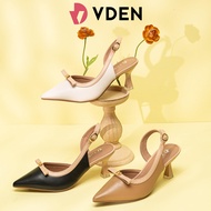 VDEN Women's Pointed Toe Pumps Kitten Mid Heel Slingback Slip on For Women 2.7INCH/7CM 6602-3 Korean