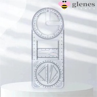 GLENES Geometry Ruler, 360 ° Movable Ruler Straight Drawing Ruler, Architecture Multifunctional Plas