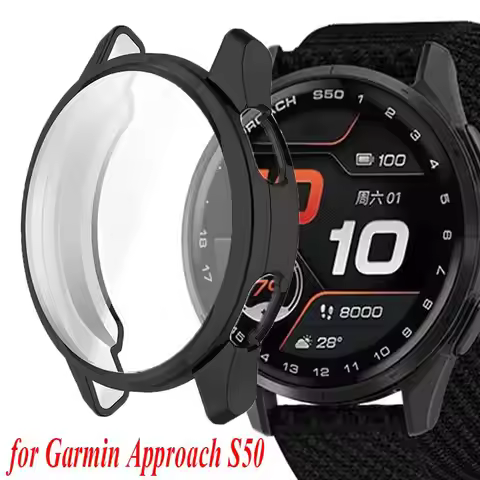 TPU Watch Case For Garmin Approach S50 Protective Shell Screen Protector Anti-scratch Bumper Cover F