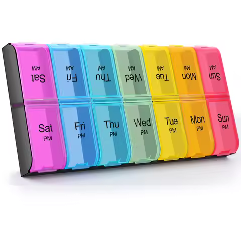 Extra Large Pill Organizer, Weekly XL AM PM Pill Case, 7 Day Pill Box Twice A Day, Daily Medicine Or