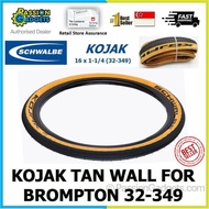Schwalbe Kojak Tan Wall Tyre 32-349 16" 16inch Outer Tire For brompton Pikes 3Sixty Camp Royale 16 inch