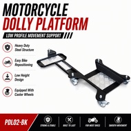 MOTORCYCLE DOLLY PLATFORM PDL02-BK｜Heavy Duty Bike Moving Stand｜Low Profile Garage Dolly