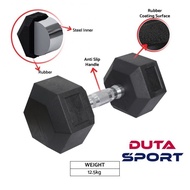 ROX Dumbbell Hexagonal Rubber 12.5 Kg Barbell Dumbbell Barbell