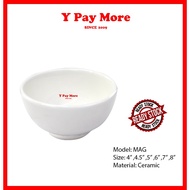 White Ceramic Bowl / Mangkuk Porcelain / Mangkuk Kaca / Mangkuk Seramik