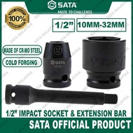 SATA 1/2" DR. 6PT. Impact Socket/Impact Deep Socket 10MM to 32MM 1/2" DR. Impact Extension Bar 5"/6"