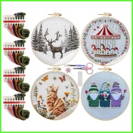 Christmas Embroidery Christmas Decoration Craft DIY Embroidery Ornament Set for Adult Beginner Women
