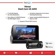 70mai Dash Cam A810 4K UHD Sudut Lebar Wide Angle GPS ADAS System AI Motion Detection Penglihatan Je