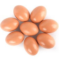 LovesTown 8PCS Wooden Fake Eggs, Wooden Chicken Eggs Faux Eggs for Easter Egg Painting Food Pretend