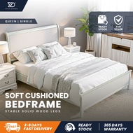 Kolly French Bed Frame | European Style | Elegant Upholstered Bed |Queen/Single Size | Mid Tone Grey