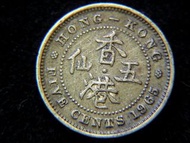 香港黃銅幣-1965年英屬香港五仙黃銅幣(英女皇伊莉莎伯二世像, 俗稱斗零)