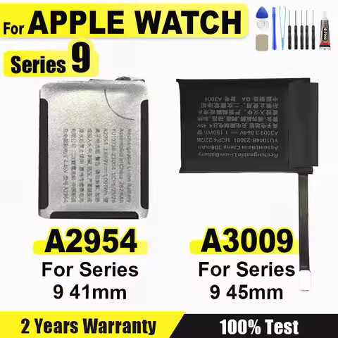 A2954 A3009 Battery For Apple Watch Series 9 Series9 iWatch9 41mm 45mm Brand-New Bateria + Adhesive 