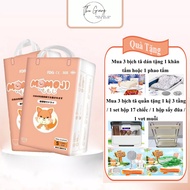 Combo 3 Tã Quần/Dán Momoji Nhật Bản Thoáng Khí Thoát Ẩm Tốt Giúp Da Bé Sơ Sinh Khô Thoáng Dài Lâu