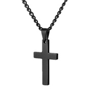 Fashion Jesus Cross Pendant Stainless Steel Necklace for Men and Women Jewelry Silver Gold Black