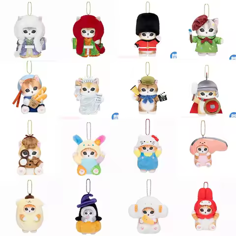 Kawaii Mofusand Cross-Dressing Sanrio Hello Kitty Kuromi Hanyodon Plush Keychain Pendant Anime Cute 