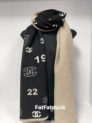 ♥Chanel  香奈兒 23\24 羊絨秋冬 字母Logo 頸巾Scarf圍巾