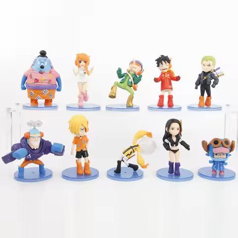 10pcs/set One Piece Luffy Zoro Nami Franky Figures Pvc Model Toys 6.5-10cm
