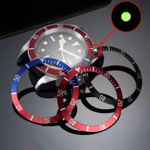 Ceramic bezel for Tudor watch Biwan small red flower bezel mouth small blue flower black flower scal