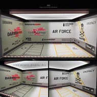 [訂購] 1∶64 場景 AIR FORCE × DARWIN SERIES 🈶燈 亞加力門 汽車模型展示盒