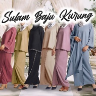 👗Afya Sulam Kurung TUNANG NIKAH Overlap Skirt Baju Kurung Moden Sesuai untuk Ironless Kurung Sulaman