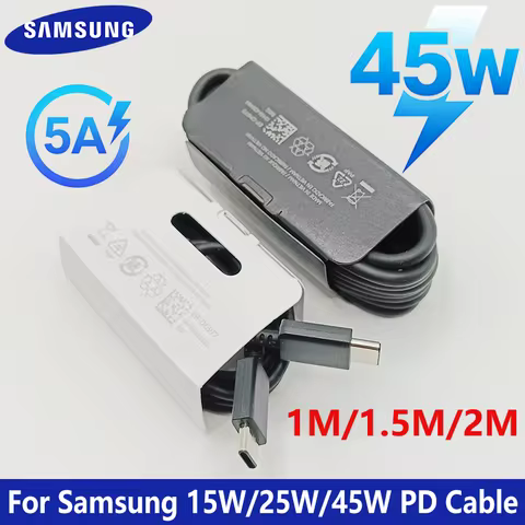 Samsung Type C Cable Original 45W 25W 15W PD Super Fast Charging Kable For Galaxy S26 S25 S24+ S23 A