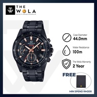 (2 Years Warranty) Edifice EFV-540DC-1BV Mens Chronograph Watch Black Stainless Steel (PP-01)