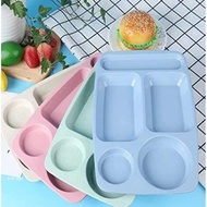 5-Separated Catering Dinner PLATE Straw Fiber Plastic Buffet Tray HV CHILDREN'S PLATE