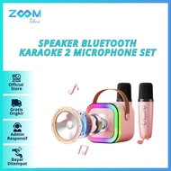Speaker Bluetooth Karaoke 2 Microphone Set Salon Bluetooth Speaker Karaoke Mini Portable Karaoke Spe