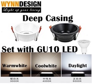 Wynn Design [Anti Glare-Aluminium Front Change Bulb] Eyeball Casing with GU10 Led Bulb Single Holder