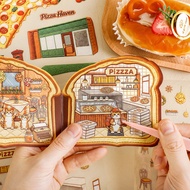Mr. Paper 3D scene stickers cute cat dessert shop flower shop Baking shop simulation shop scene stic