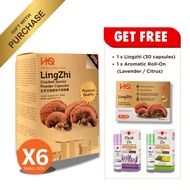 [ HQ GANO ] 灵芝破壁孢子粉胶囊 Gift Pack X6 (180 caps) 500mg Lingzhi Cracked Spores Powder 免疫系统 呼吸系统 循环系统 神经系