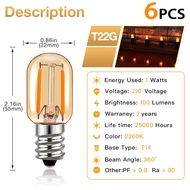 Bóng Đèn LED Cổ Điển E12 E14 Bóng Đèn Có Thể Điều Chỉnh Độ Sáng 220V 1W Bóng Đèn Ngủ Hình Ống Màu Tr
