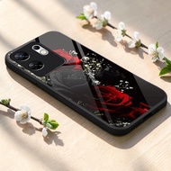 Infinix Zero 30 4G/5G Case - Floral Design Soft & Hard 2D Glossy Cover with Glass Back Protector, Sh