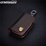 เคสที่ห้อยกุญแจรถยนต์หนังแท้สำหรับ Porsche Macan Panamera Cayman Cayenne Coupe Carrera 911 970 986 9