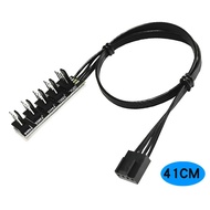 1 To 5 4 Pin PWM CPU Fan HUB Cooling Splitter Adapter Braided Power Cable WS