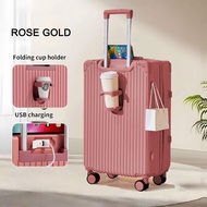 POLAR BEAR 20/24/28 Inch Luggage Maleta Travel Bags Luggage Suitcase 7kg USB Charging Cup Holder