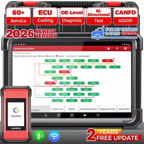 [12V Ca& 24V Truck] 2026 Diesel Bidirectional Diagnostic Scan Tool with J2534 Protocols,Topology Map