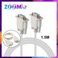 UNIVERSAL 1.5M F/F SERIAL RS232 NULL MODEM CABLE FEMALE TO FEMALE DB9 FTA CROSS CONNECTION 9 PIN COM