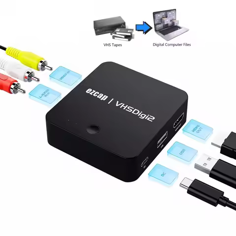 Analog Video Recorder AV Capture VHS To Digital Converter Video Tapes Transfers to Digital Format to