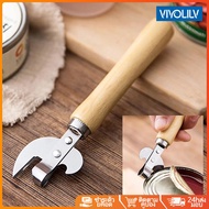 VIVOLILV Household Side Cut Wood Handle Metal Can Openers Beer Bottle Opener Kitchen Tools Gadgets
