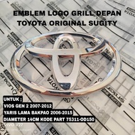 emblem logo grill depan toyota yaris bakpao vios gen 2 2006-2012 14cm part 75311-OD150 original genu