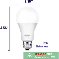 LED 12V Light Bulb, 100W Equivalent, Daylight White 5000K, 13W 1200 Lumens, 12 Volt AC/DC, Non-Dimma