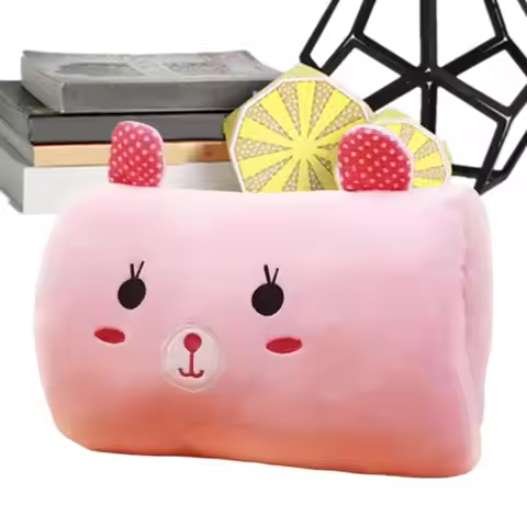Plush Bunny Hand Warmer Pillow Cuddly Muff Soft Companion For Kids, Winter Travel & Napping, School 