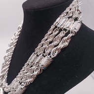 Lin Shengsheng Jewelry Sterling Silver 999 Diamond Sand Round Tube Twist Necklace Boy Necklace Extra