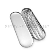 Pattaya ที่ขูดลิ้น สเตนเลส รูปตัว U เซตขูด เคลือบ แบบพกพา พร้อมส่งในไทย tongue cleaning