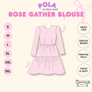 Sewing Pattern Blouse Gather Pola Menjahit Blouse Gather 3 Tier Blouse Rose Dewasa